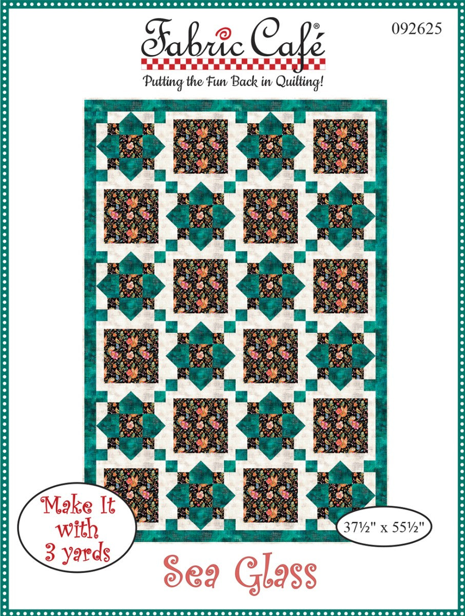 Sea Glass 3-Yard Quilt Pattern by Fabric Cafe