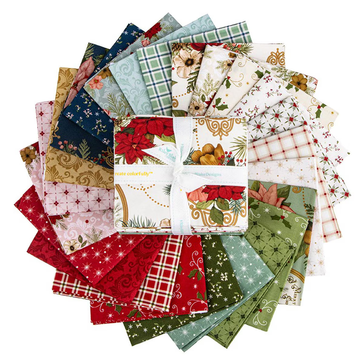 Christmas Greetings Fat Quarter Bundle 24pc