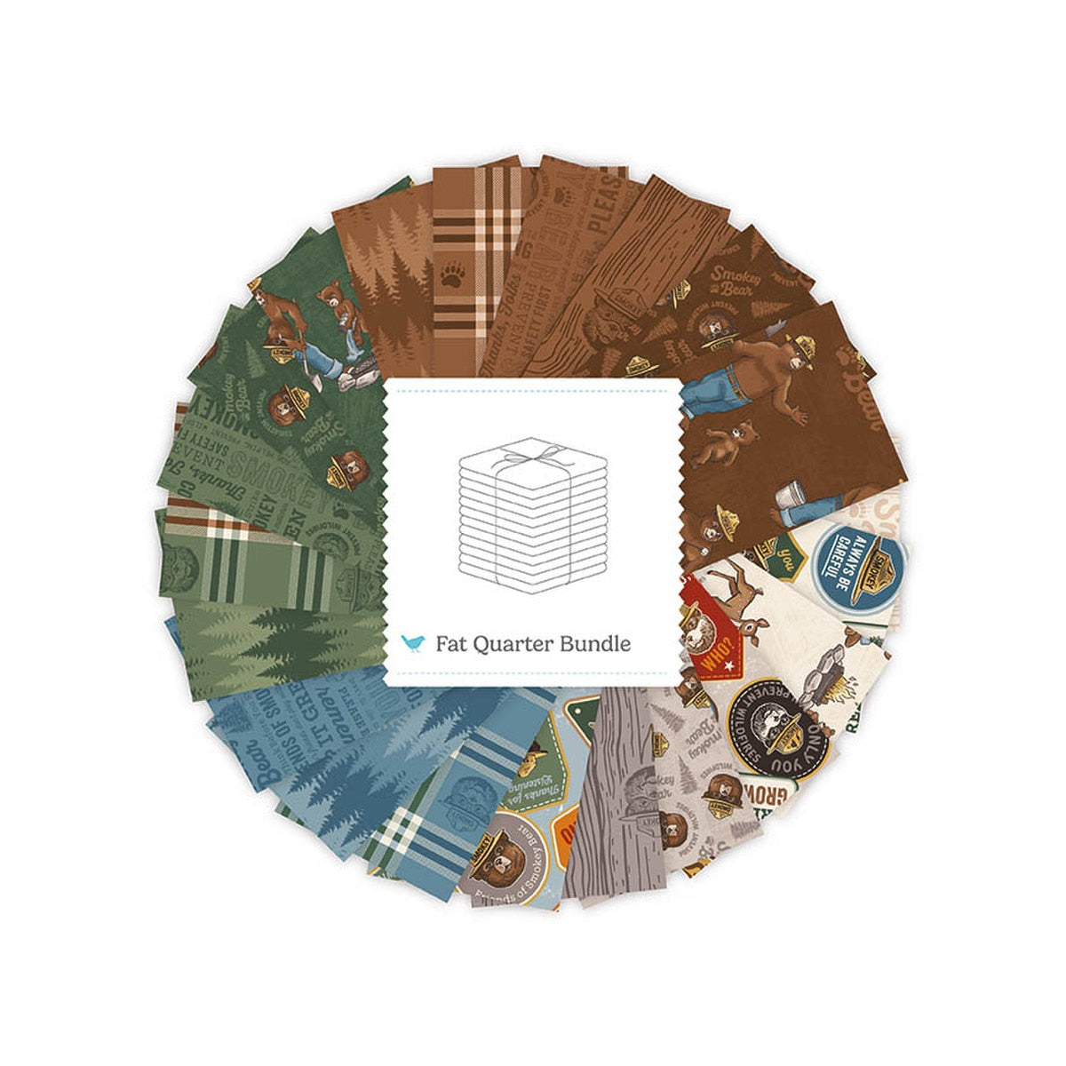 Keep It Green Fat Quarter Bundle from the Smokey Bear Keep It Green collection for Riley Blake Designs