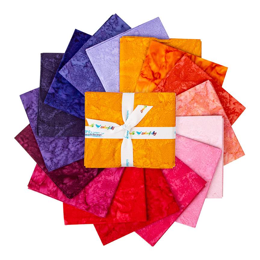 Batiks Hand-Dyes Sunset Sorbet Fat Quarter Bundle 16pc