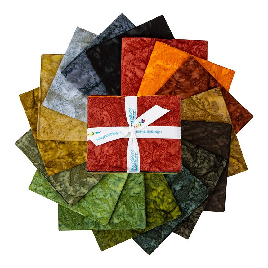 Batiks Hand-Dyes Woodland Elegance Fat Quarter Bundle 16pc