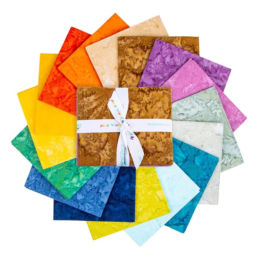 Batiks Hand-Dyes Bright Day Fat Quarter Bundle 16pc