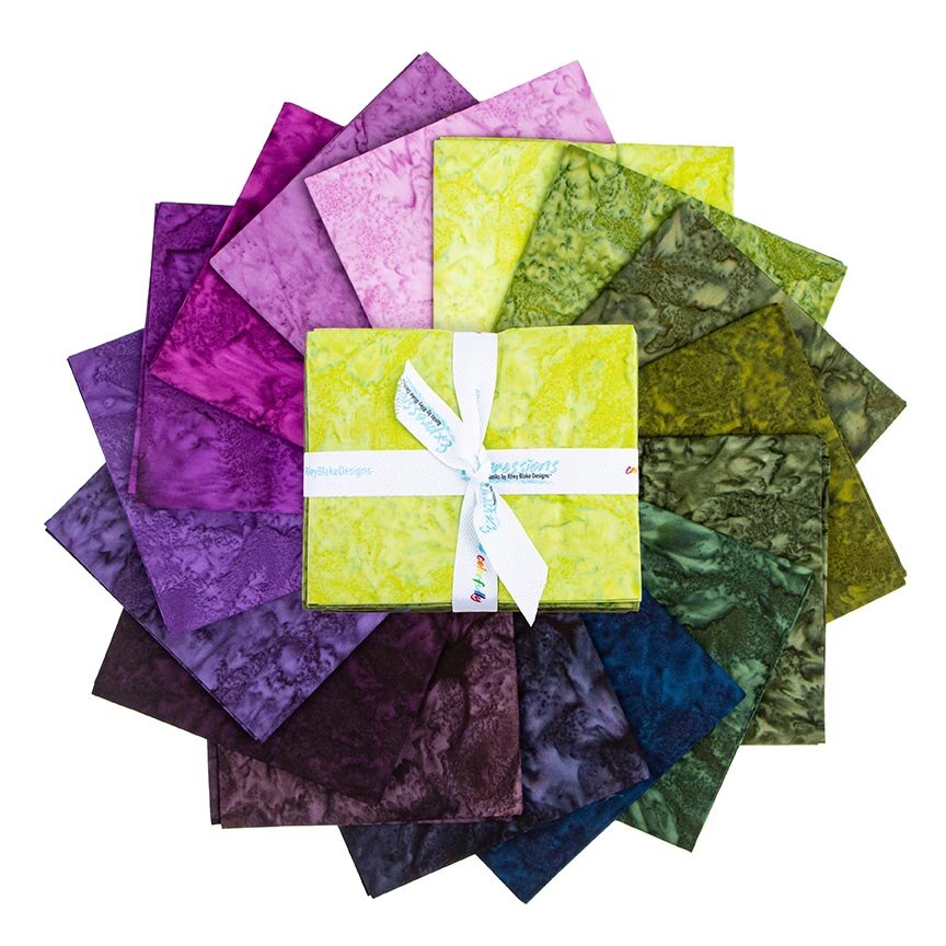 Batiks Hand-Dyes Twilight Grove Fat Quarter Bundle 16pc