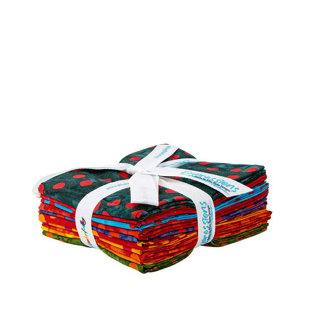 Batiks Elementals Polka Pop Warm Fat Quarter Bundle B 10pc
