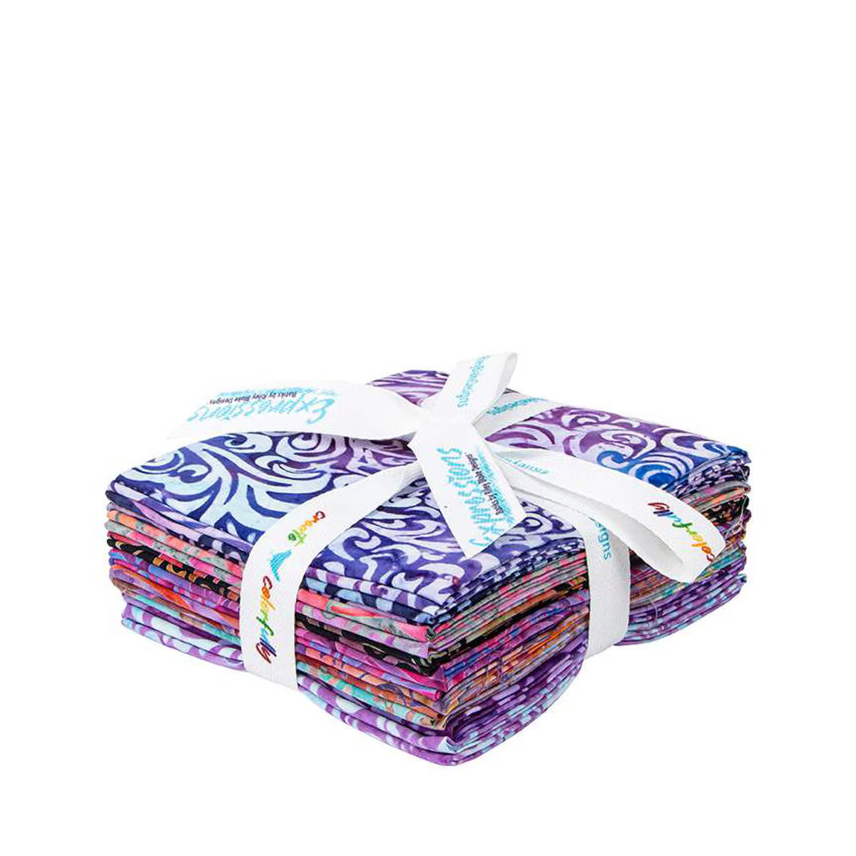 Batiks Elementals Twirl & Swirl Pinks and Purples Fat Quarter Bundle B 9pc