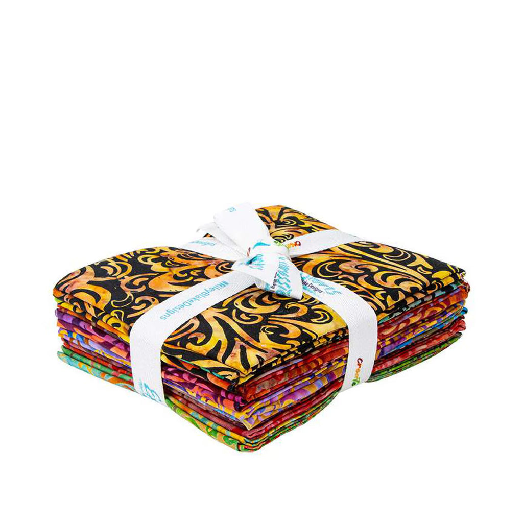 Batiks Elementals Twirl & Swirl Fiesta Fat Quarter Bundle C 9pc