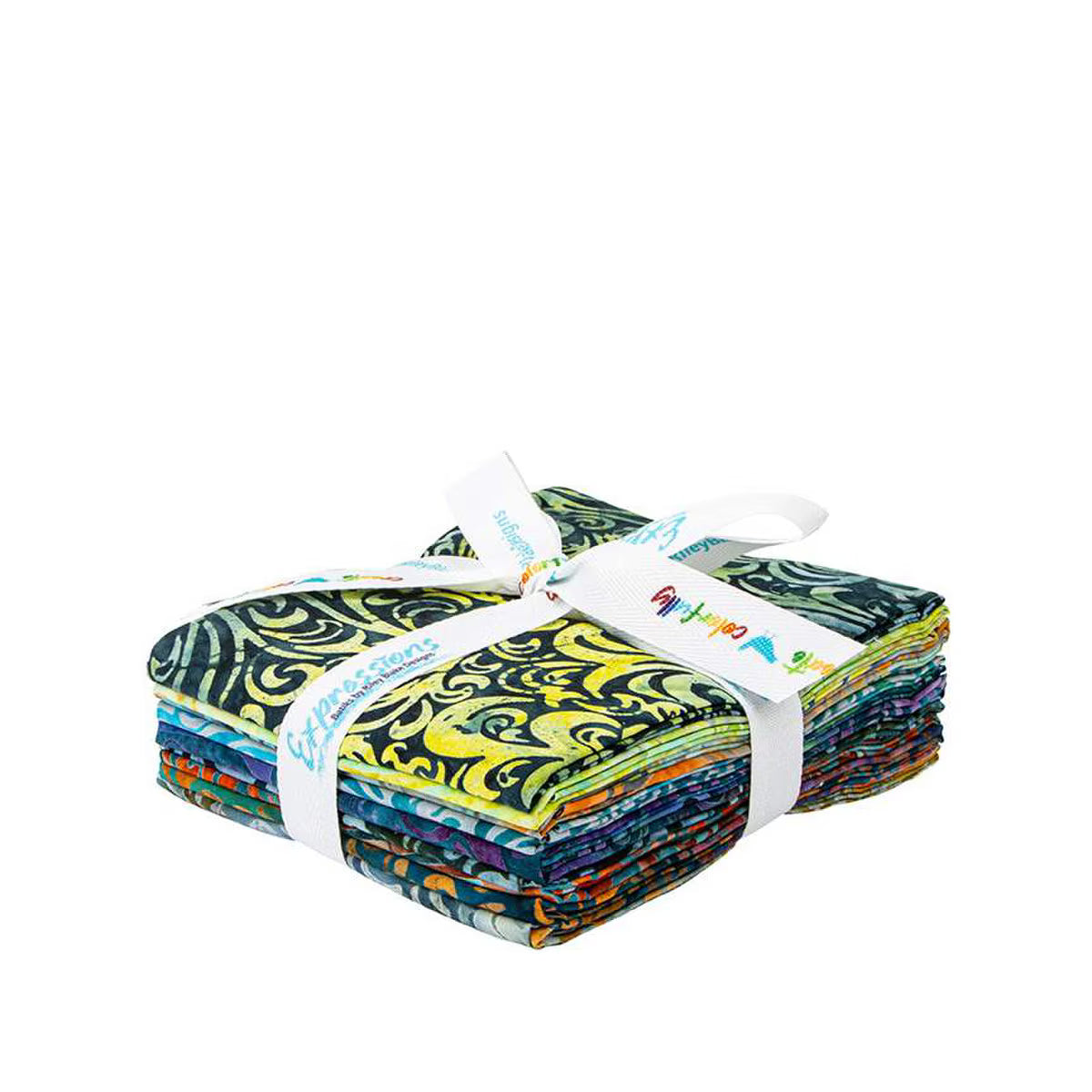 Batiks Elementals Twirl & Swirl Bluegrass Fat Quarter Bundle D 9pc