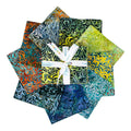 Batiks Elementals Twirl & Swirl Bluegrass Fat Quarter Bundle D 9pc