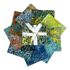 Batiks Elementals Twirl & Swirl Bluegrass Fat Quarter Bundle D 9pc