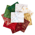 Batiks Express Yourself! Holiday Sparkle Festive Fat Quarter Bundle A 9pc