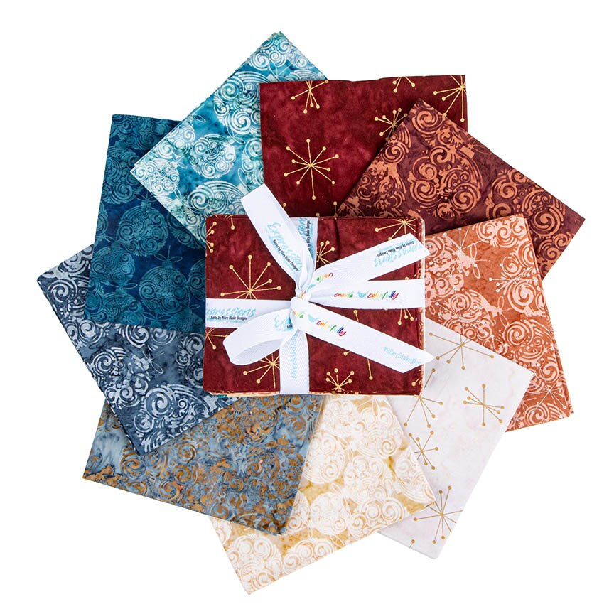 Batiks Express Yourself! Holiday Sparkle Boho Fat Quarter Bundle C 9pc