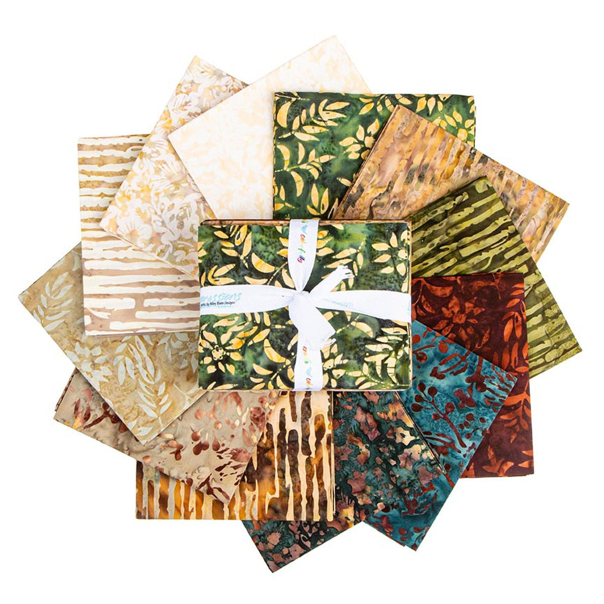 Batiks Holiday Charm Smoky Grove Fat Quarter Bundle C from Riley Blake Designs, splayed view