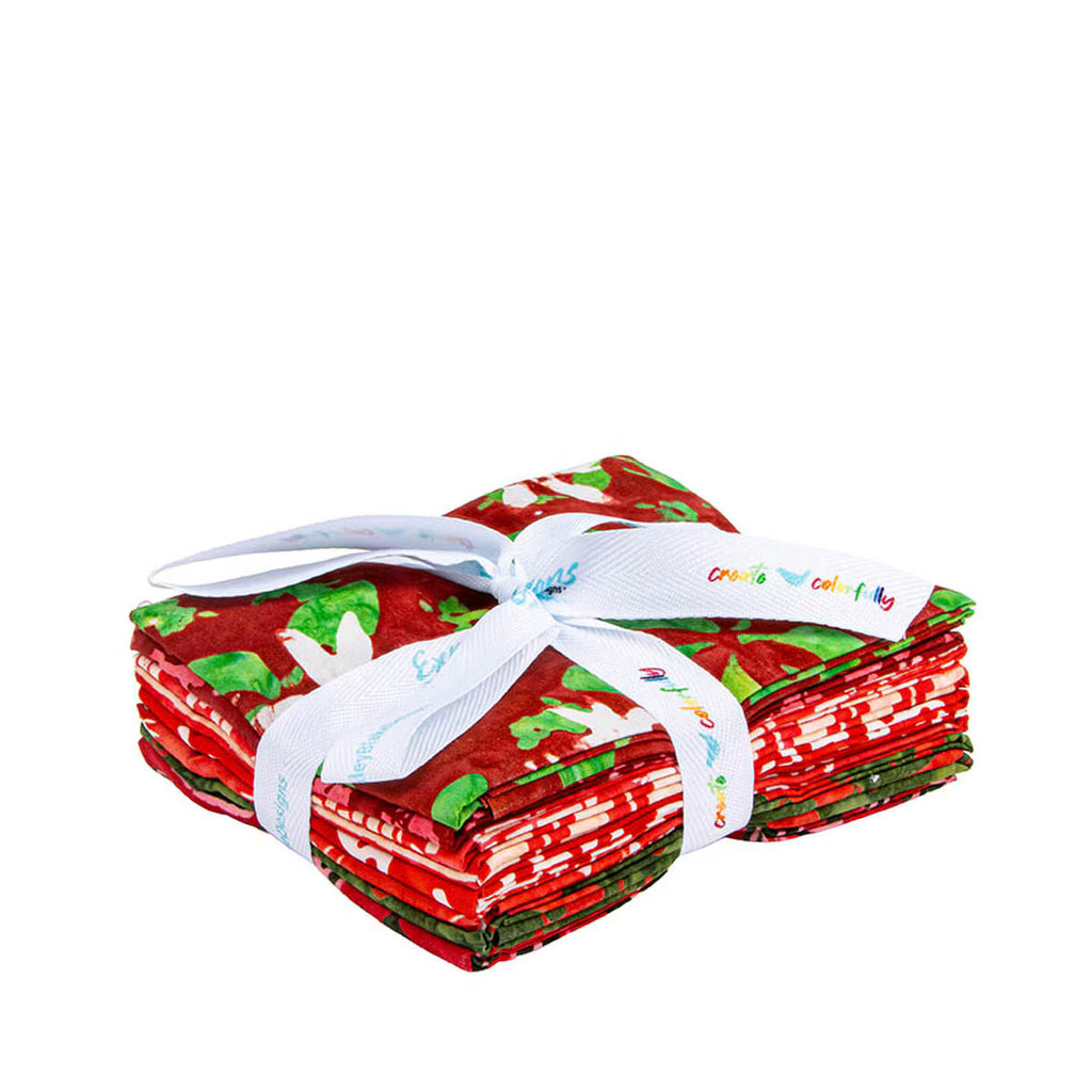 Batiks Holiday Happiness Ribbon Fat Quarter Bundle B 8pc