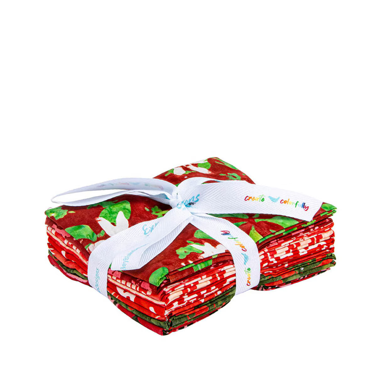 Batiks Holiday Happiness Ribbon Fat Quarter Bundle B 8pc