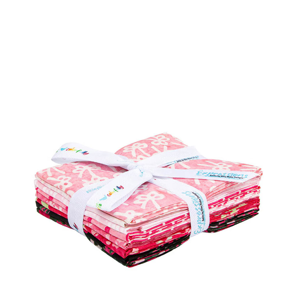 Batiks Holiday Happiness Poinsettia Fat Quarter Bundle C 8pc