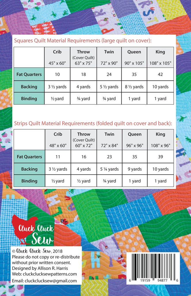 Cluck Cluck Sew Fat Quarter Friday Quilt Pattern