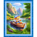 Fishing Teddy Fabric Panel