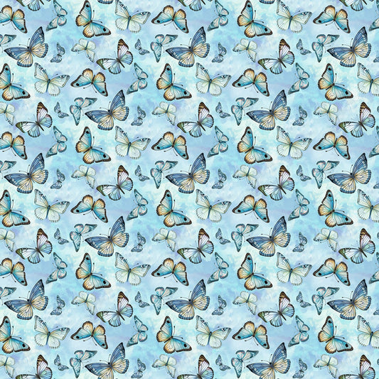 Forest Whisper Flying Butterflies Fabric - By the yard