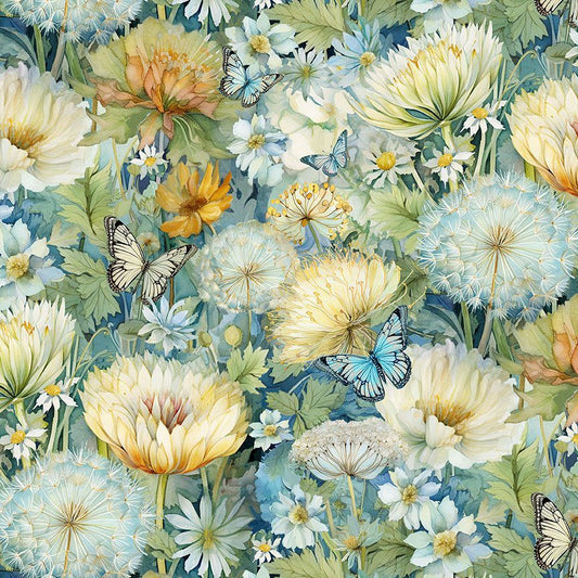 Forest Whisper Floral & Butterflies Fabric - By the yard
