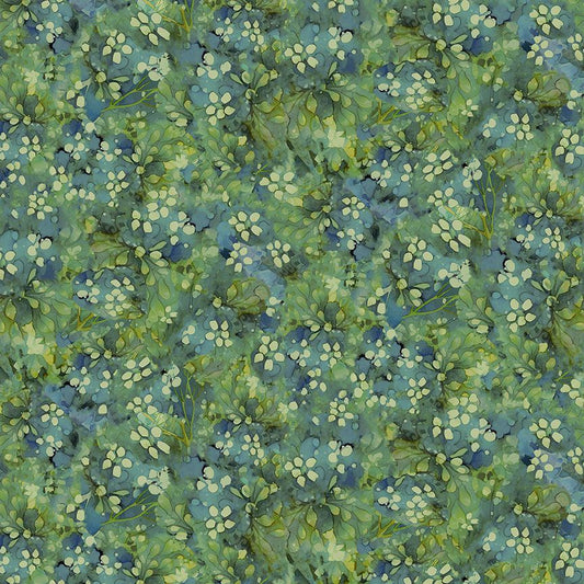 Forest Whisper Tonal Floral Green Fabric - By the yard