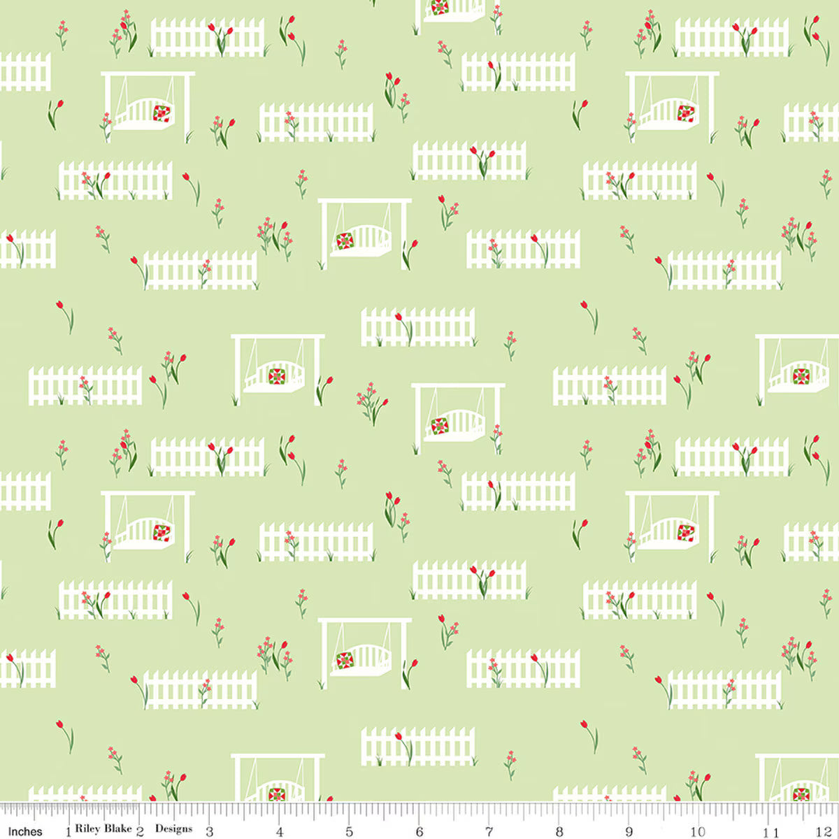 Front Porch Porch Swings Green Fabric - By the yard