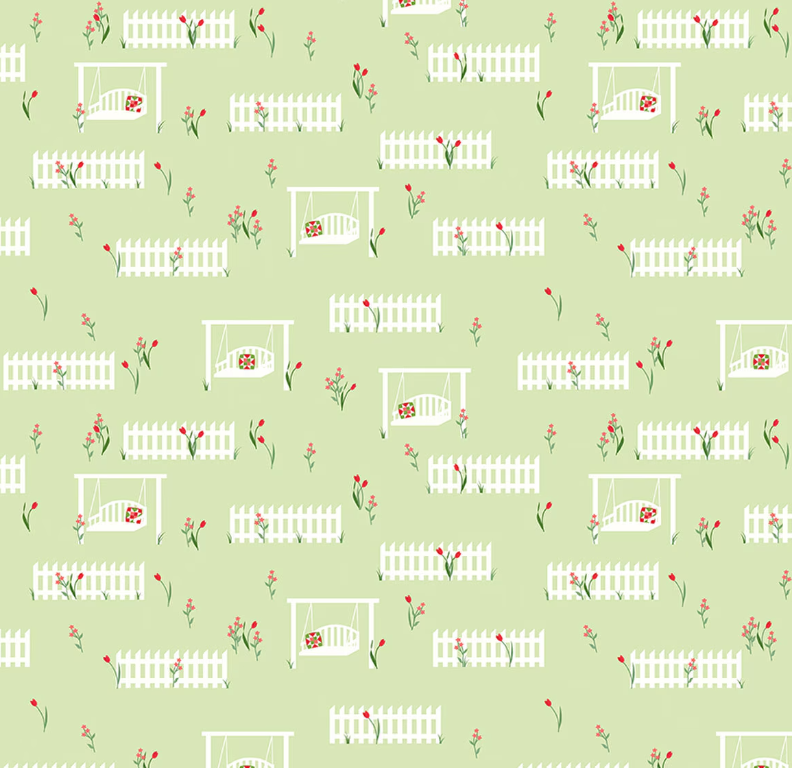 Front Porch Porch Swings Green Fabric - By the yard