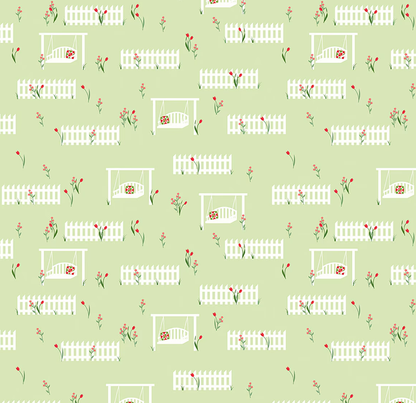 Front Porch Porch Swings Green Fabric - By the yard