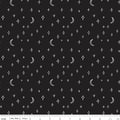 Vintage Boo Stars and Moons Black Glow in the Dark Fabric by My Mind’s Eye for Riley Blake Designs