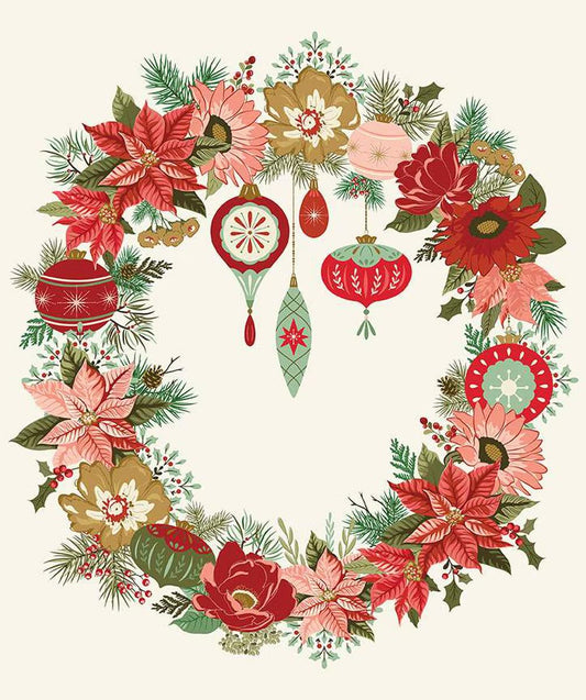 Glisten Wreath Fabric Panel