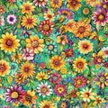 Groovy Garden Fabric - Caribbean