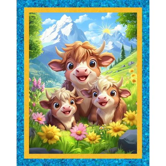 Happy Highlands Fabric Panel