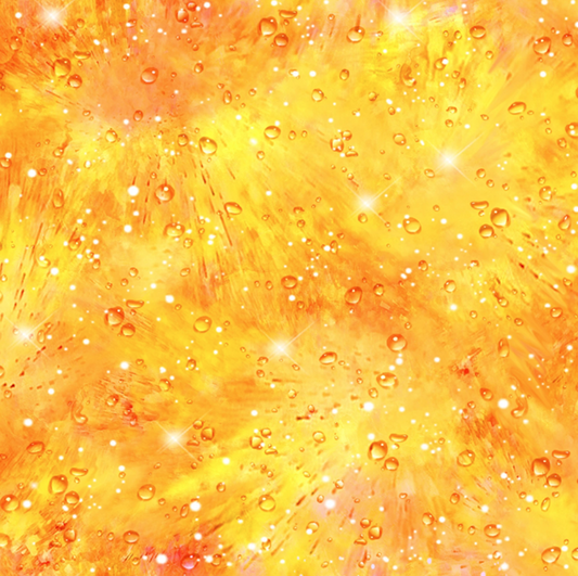 Hidden Treasures Water Drops Gold Fabric - By the yard