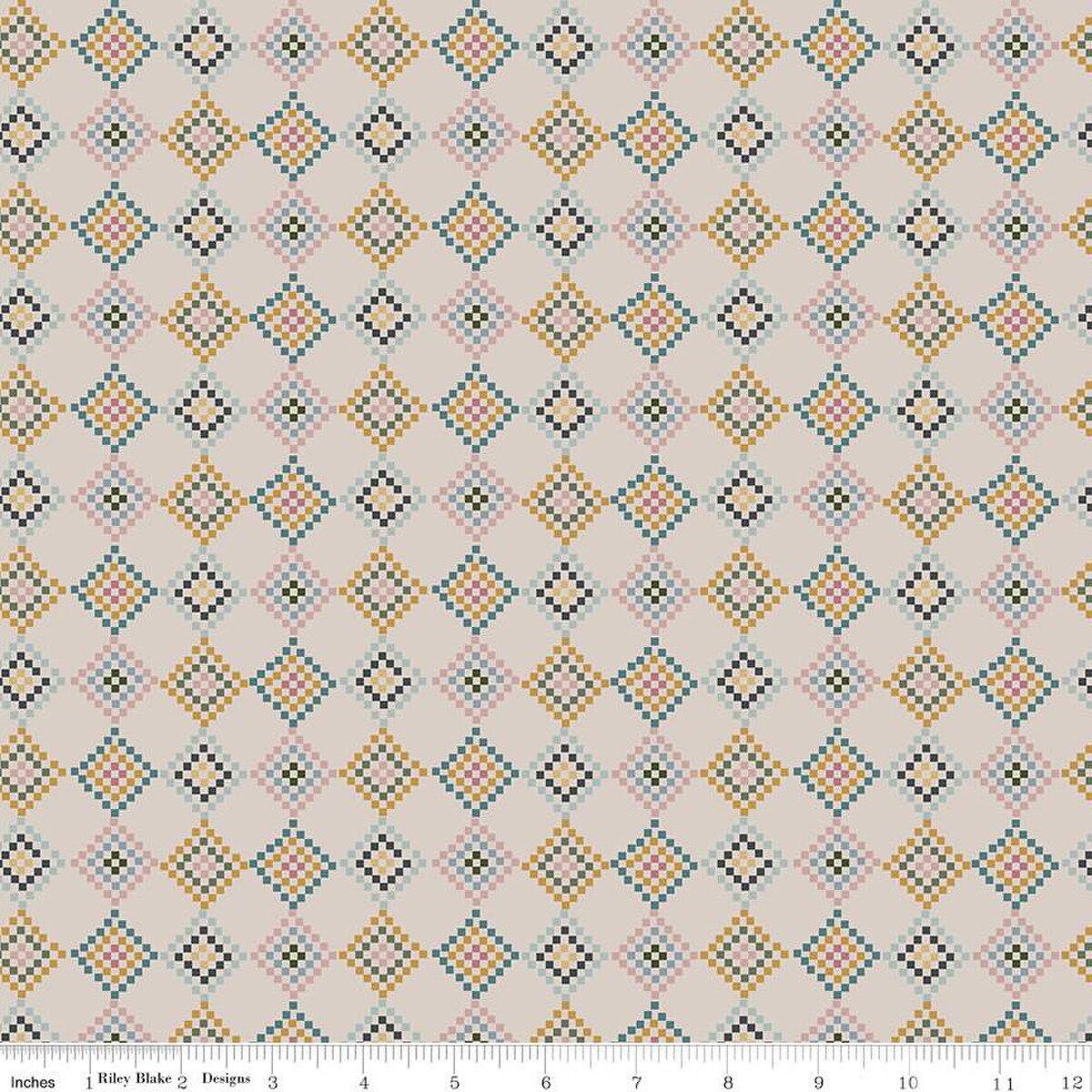 Honey Locust Patchwork Linen Fabric