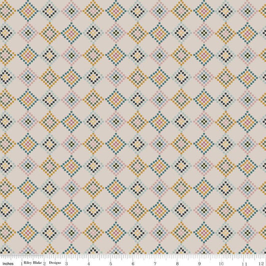 Honey Locust Patchwork Linen Fabric - By the yard