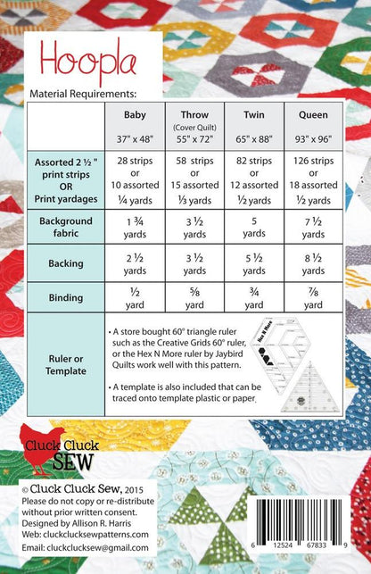 Cluck Cluck Sew Hoopla Quilt Pattern