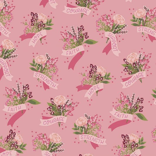Hope in Bloom Main Pink Fabric - By the yard