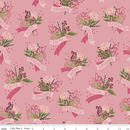 Hope in Bloom Main Pink Fabric - By the yard