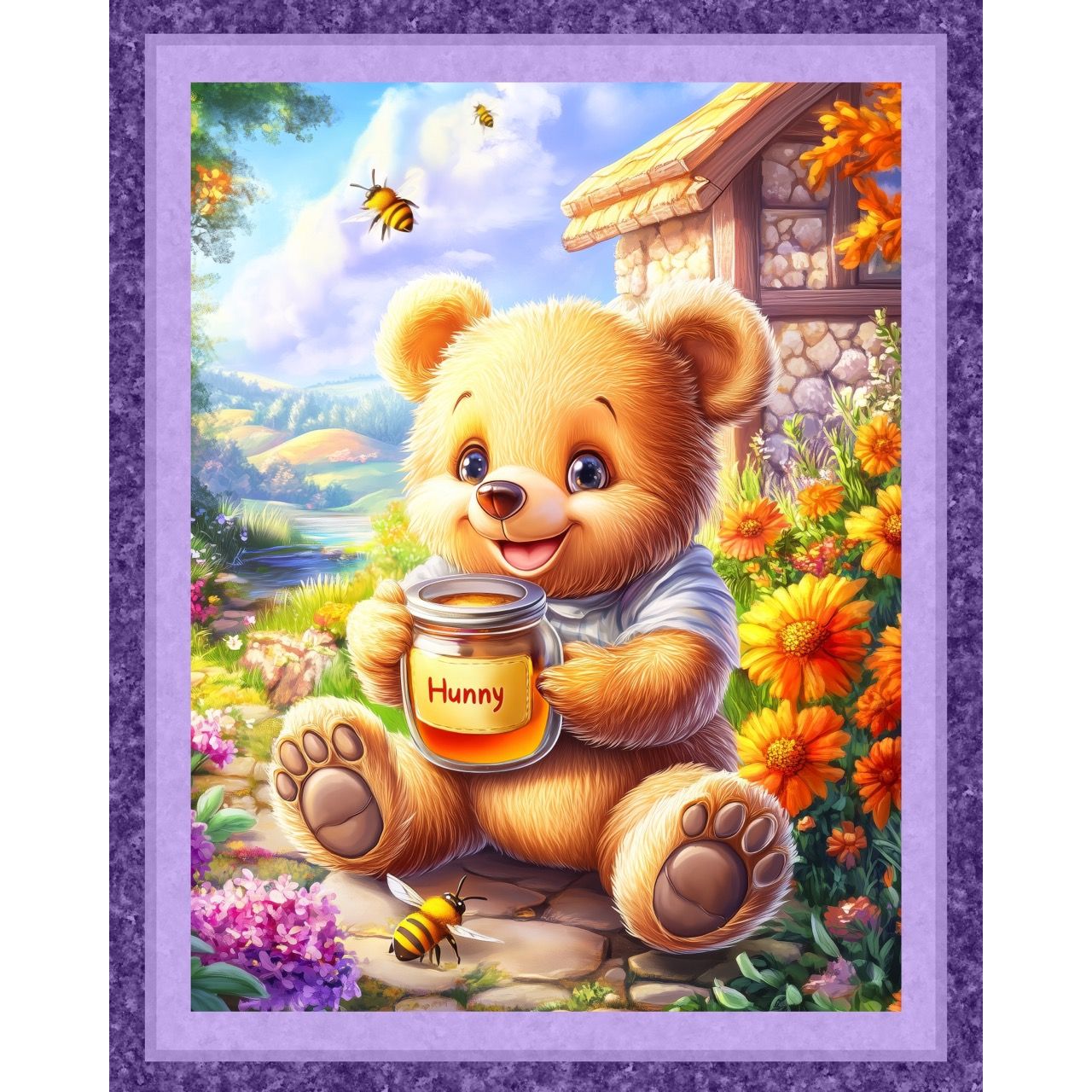 Hunny Bear Fabric Panel