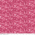 Hydrangeas in the Garden Allover Floral Raspberry Pearl Fabric