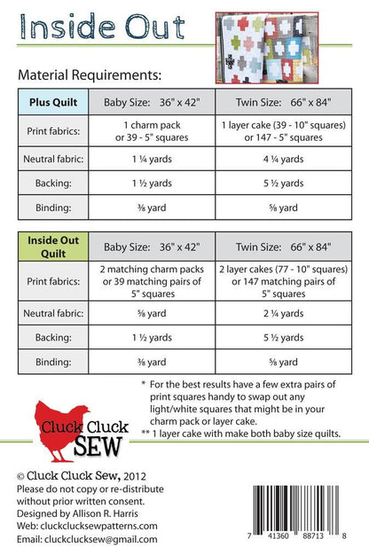 Cluck Cluck Sew Inside Out Quilt Pattern