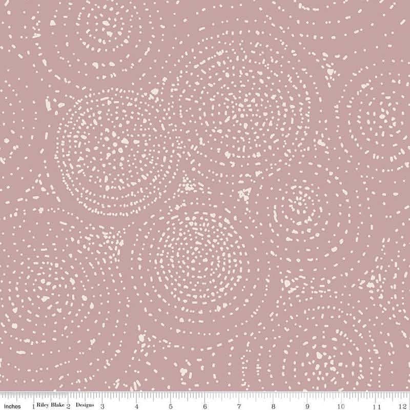 In The Afterglow Spiral Dusty Rose Fabric