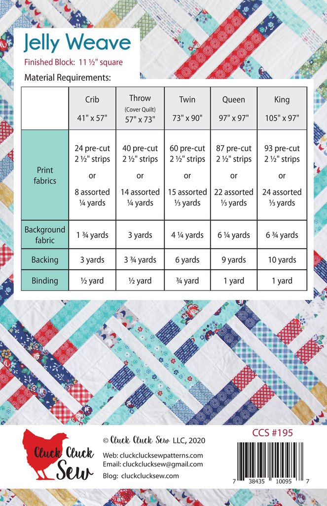 Cluck Cluck Sew Jelly Weave Quilt Pattern