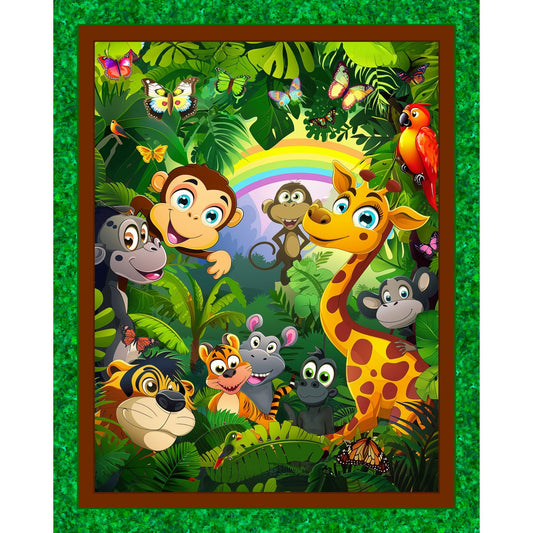 Jungle Friends Fabric Panel