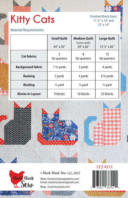 Cluck Cluck Sew Kitty Cats Quilt Pattern