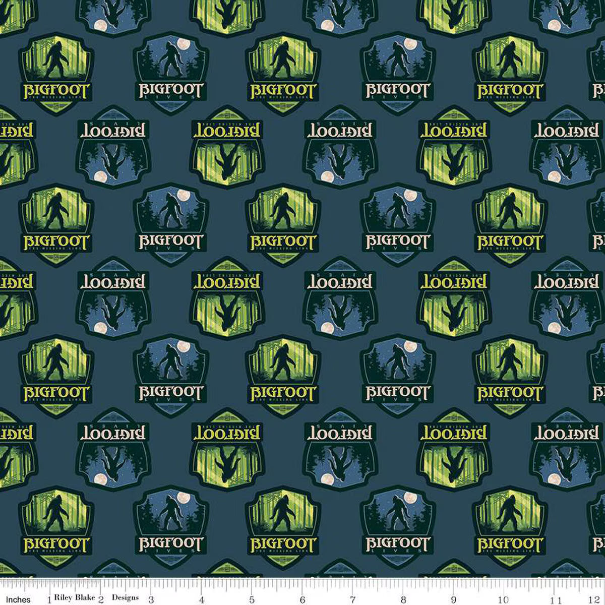 Legends of the National Parks Bigfoot Shields Navy Fabric