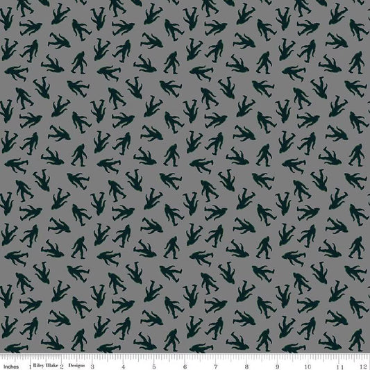 Legends of the National Parks Bigfoot Toss Gray Fabric - By the yard