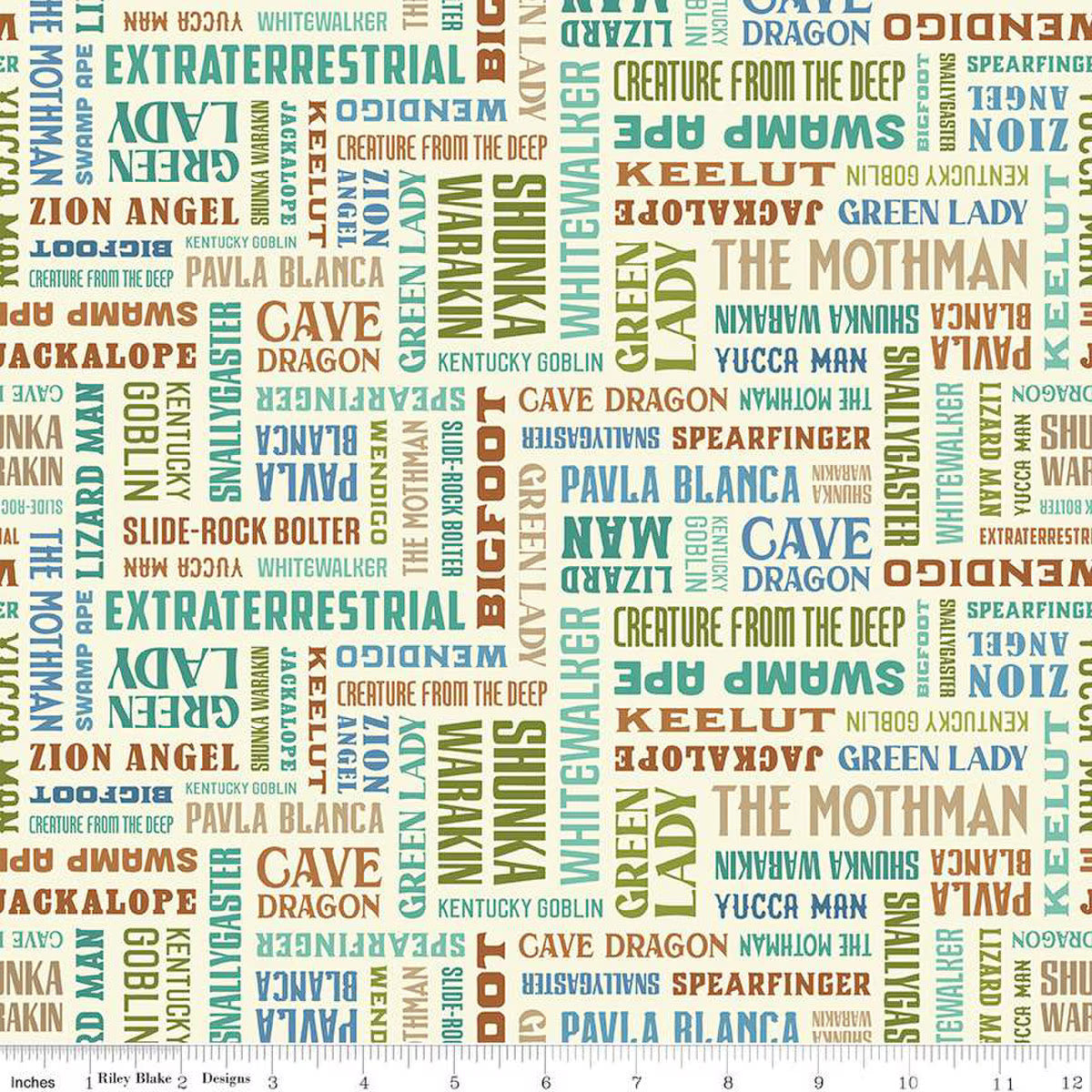Legends of the National Parks Names Cream Fabric - By the yard