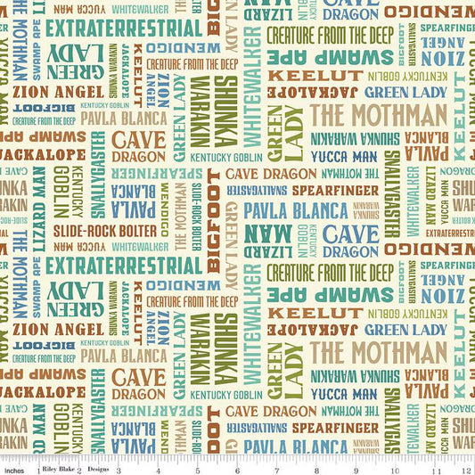 Legends of the National Parks Names Cream Fabric - By the yard