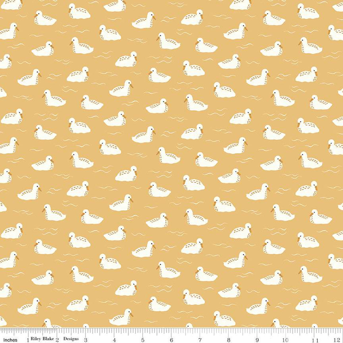 Little Swan Baby Swans Honey Fabric - By the yard