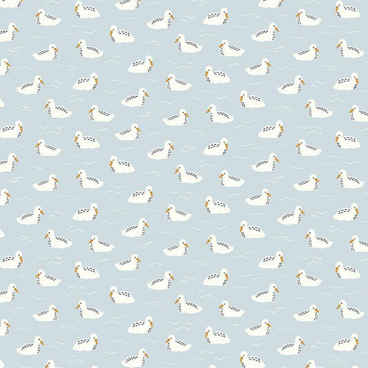 Little Swan Baby Swans Sky Fabric - By the yard